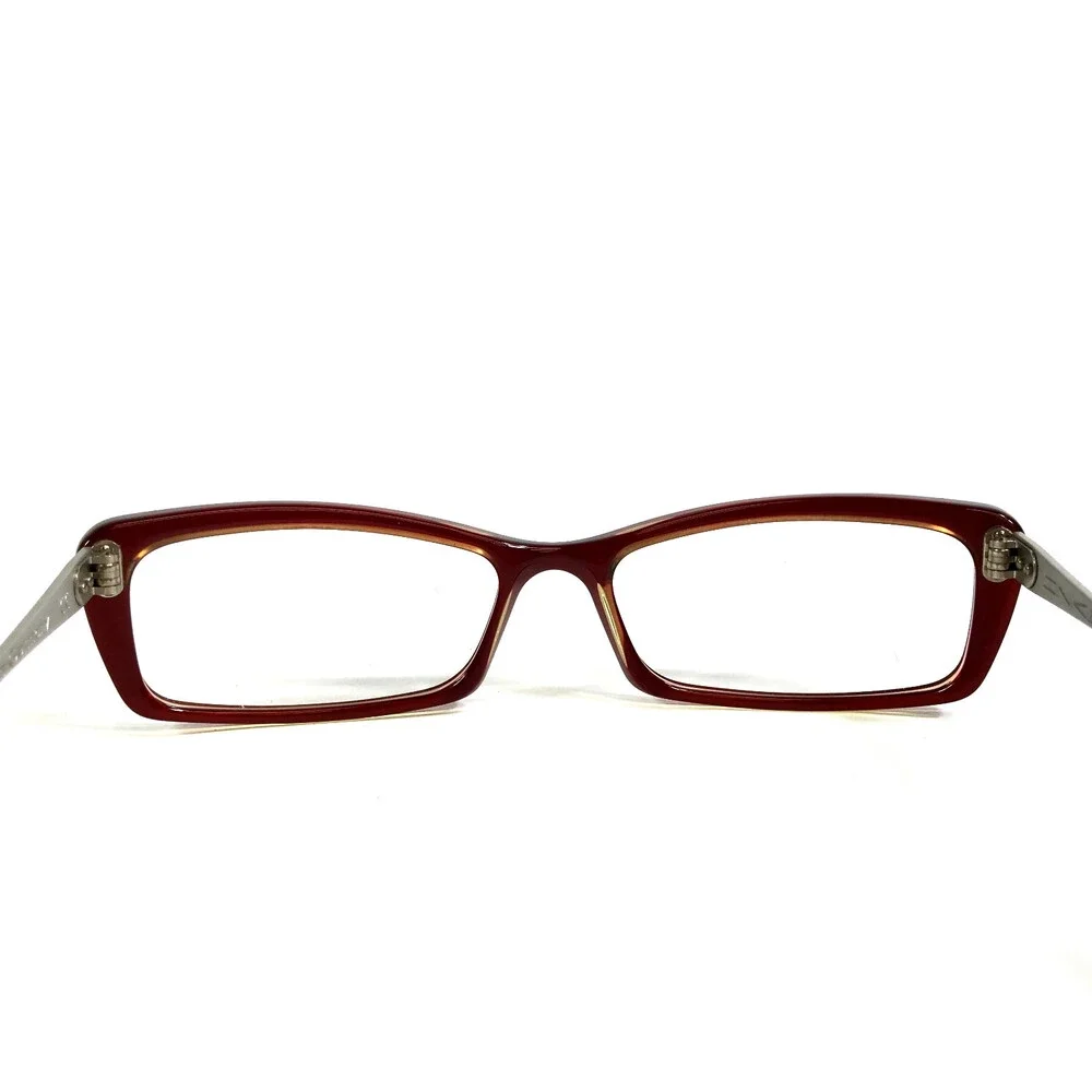 Onkel Eyeglasses Frames Buto Col. 31 Red on Green Silver Rectangle 50-15-140